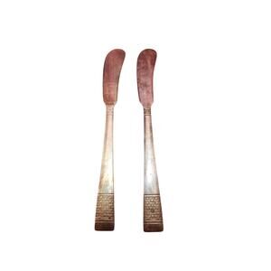 National Silver Co Calvalcade Butter Spreaders Set of 2 Silverplate 5.75" 1946